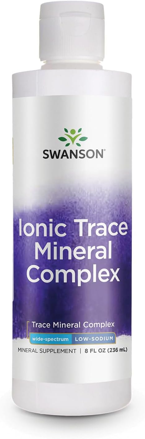 Swanson Concentrace Trace Mineral Drops 8oz - Complete Mineral Complex for Energy, Hydration, and Electrolyte Balance with Over 72 High Absorption Ionic Minerals for Optimal Health