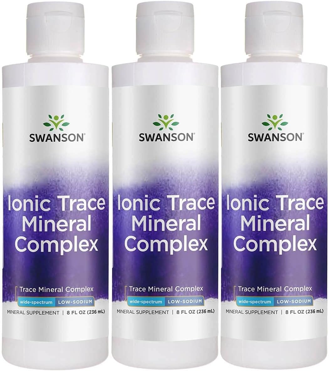Swanson Concentrace Trace Mineral Drops 8oz - High Absorption Ionic Minerals for Energy, Hydration, Electrolyte Balance - Complete Mineral Complex - Magnesium, Potassium, Calcium - 3 Pack