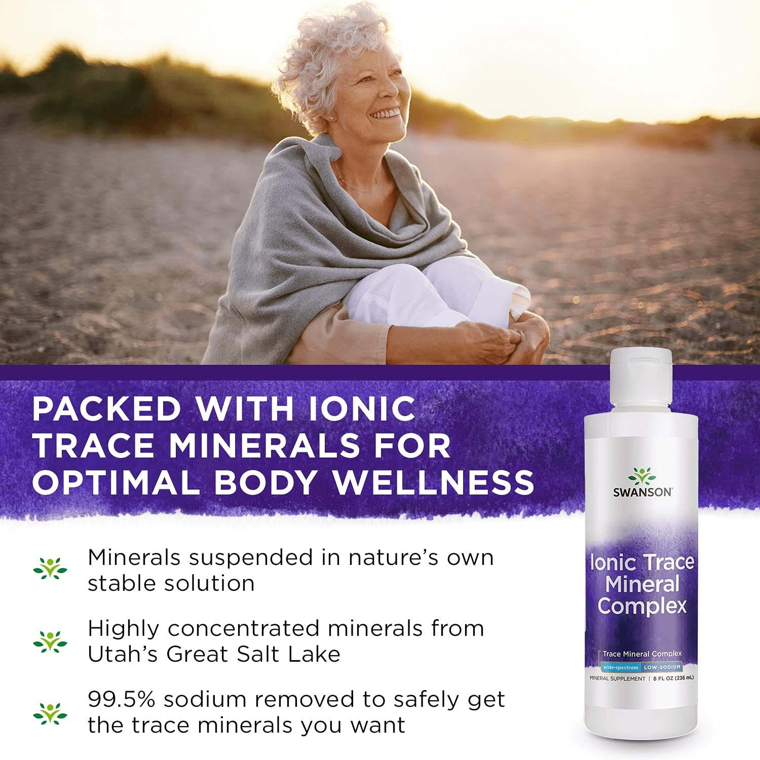 Swanson Concentrace Trace Mineral Drops 8oz - High Absorption Ionic Minerals for Energy, Hydration, Electrolyte Balance - Complete Mineral Complex - Magnesium, Potassium, Calcium - 3 Pack