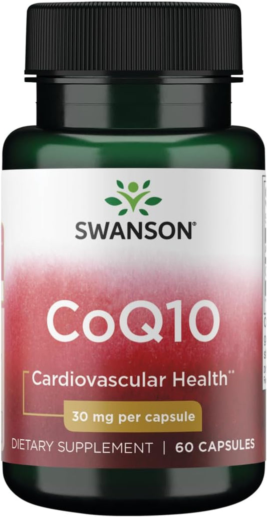 Swanson CoQ10 30mg Supplement - 60 Capsules for Heart Health and Energy Boost