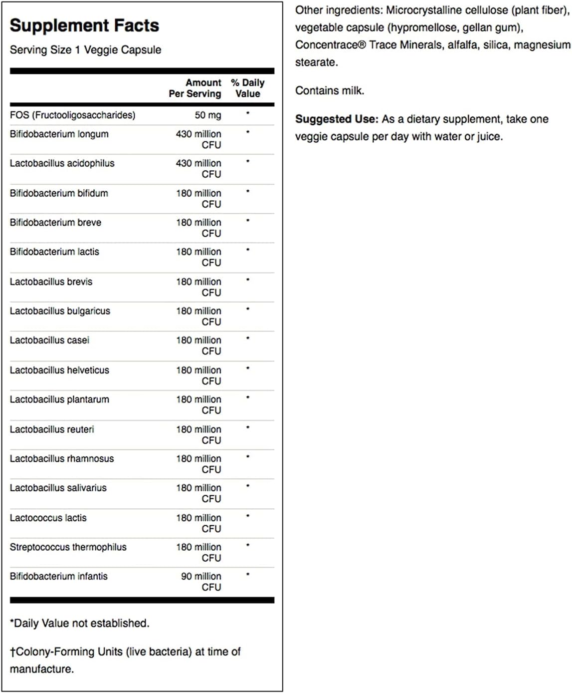 Swanson Dr. Stephen Langer's Natural Probiotic with Prebiotic FOS - 16-Strain Supplement for Digestive Support - 3.2 Billion CFU - 60 Veg Caps