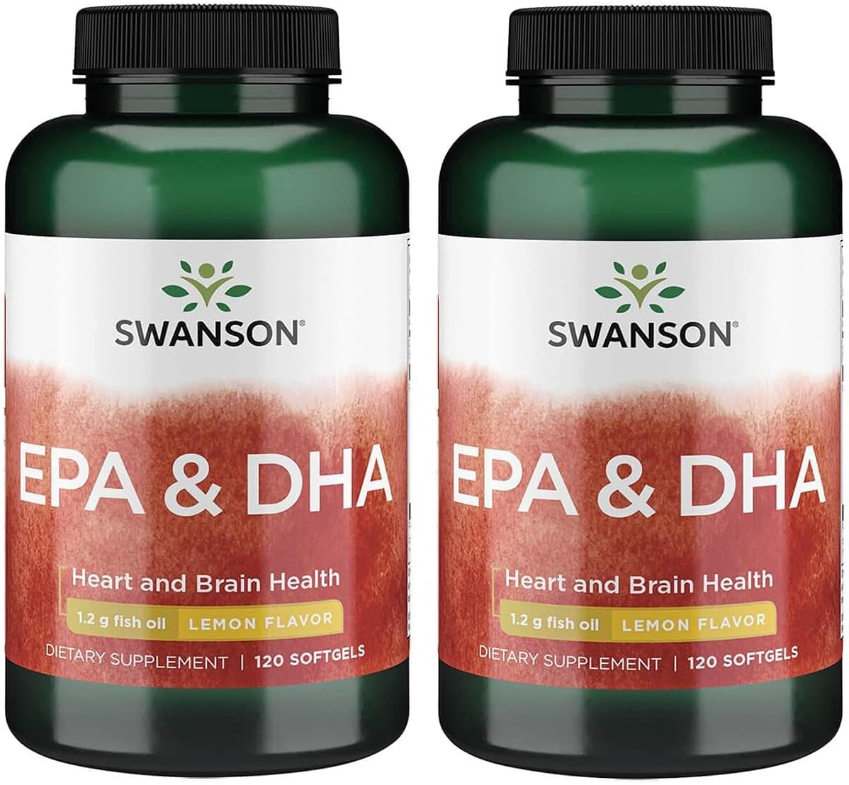 Swanson Ecomega EPA/DHA Fish Oil Softgels - 180/120 mg - 240 Count - Pack of 2