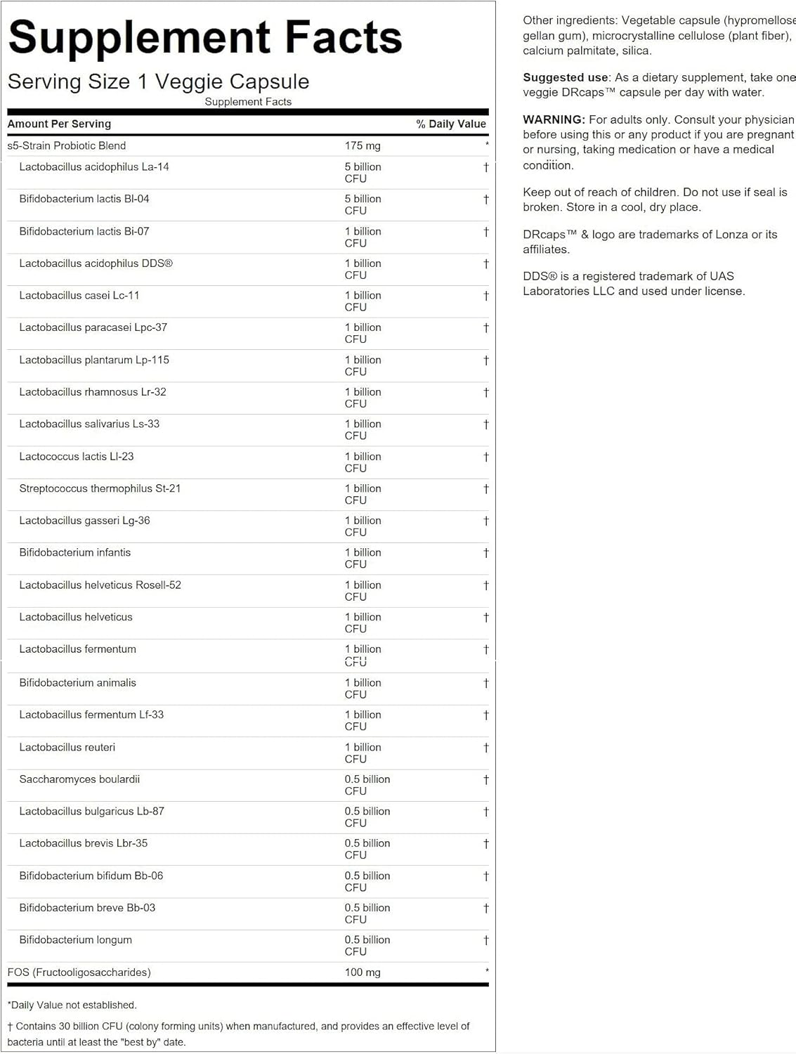 Swanson Epic-Pro 25-Strain Probiotic with 30 Billion CFU, 120 Veggie Caps - Supports Digestive Health and Immune System, Prebiotic Nutraflora FOS Included