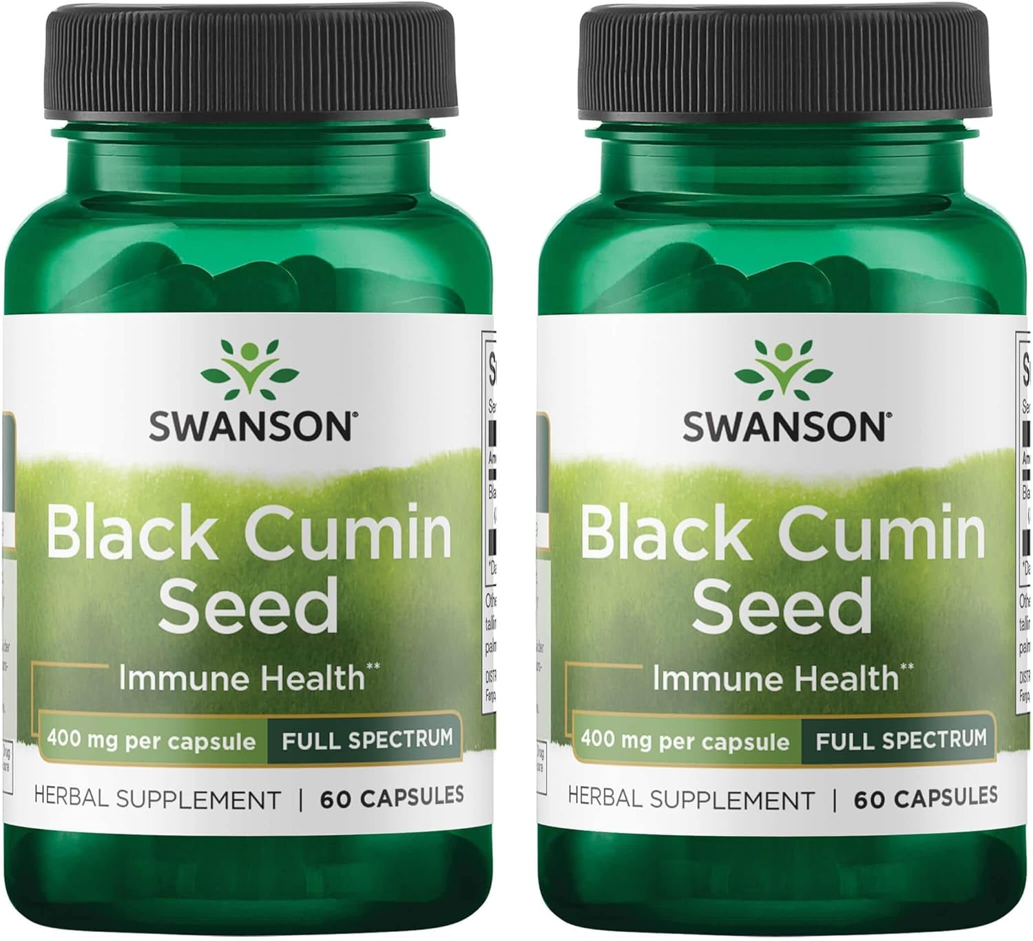 Swanson Full Spectrum Black Cumin Seed Capsules - 400mg, 60 Count x 2 Pack