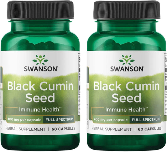 Swanson Full Spectrum Black Cumin Seed Capsules - 400mg, 60 Count x 2 Pack