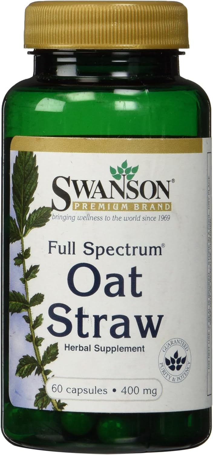 Swanson Full Spectrum Oat Straw Capsules - 400mg, 60 Count