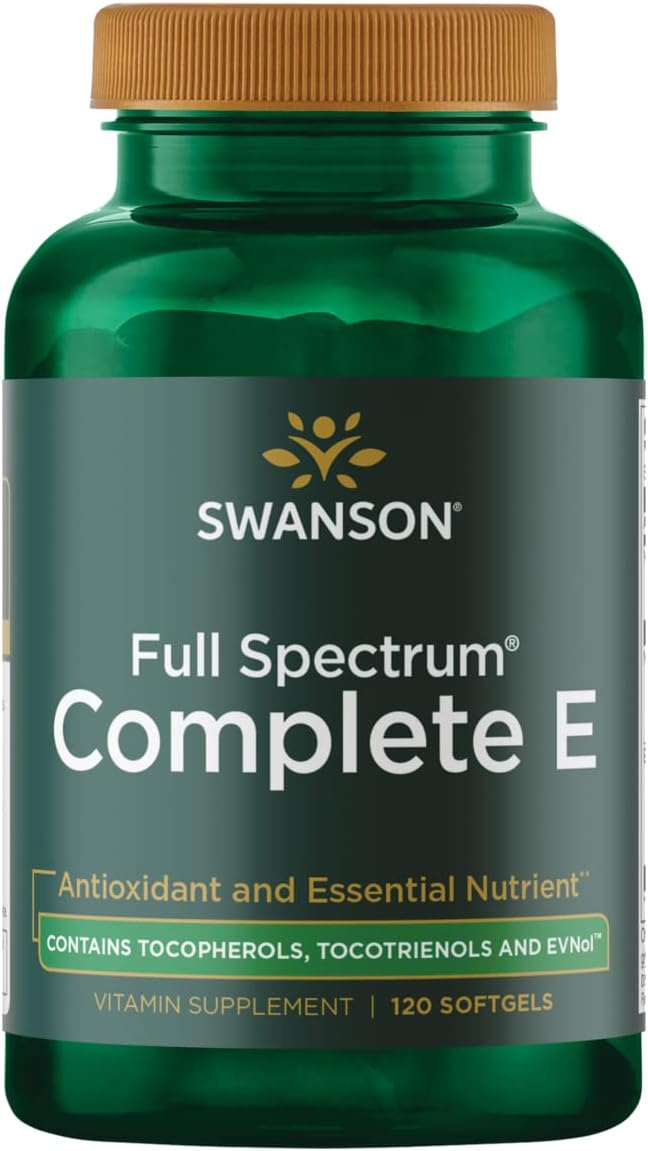 Swanson Full Spectrum Vitamin E with Tocotrienols - 120 Softgels for Immune Support & Antioxidant Protection