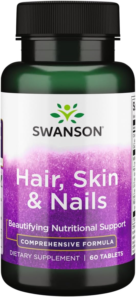 Swanson Hair Skin & Nails Supplement - 60 Tablets for Healthy Hair, Skin, and Nails