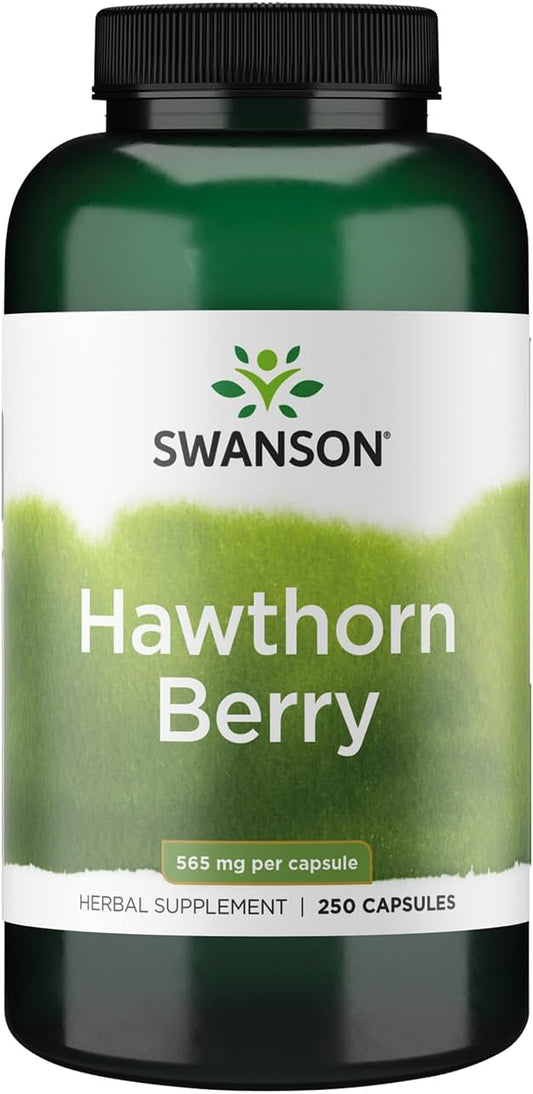 Swanson Hawthorn Berry Capsules - Antioxidant & Circulation Support - 250 Count, 565 mg