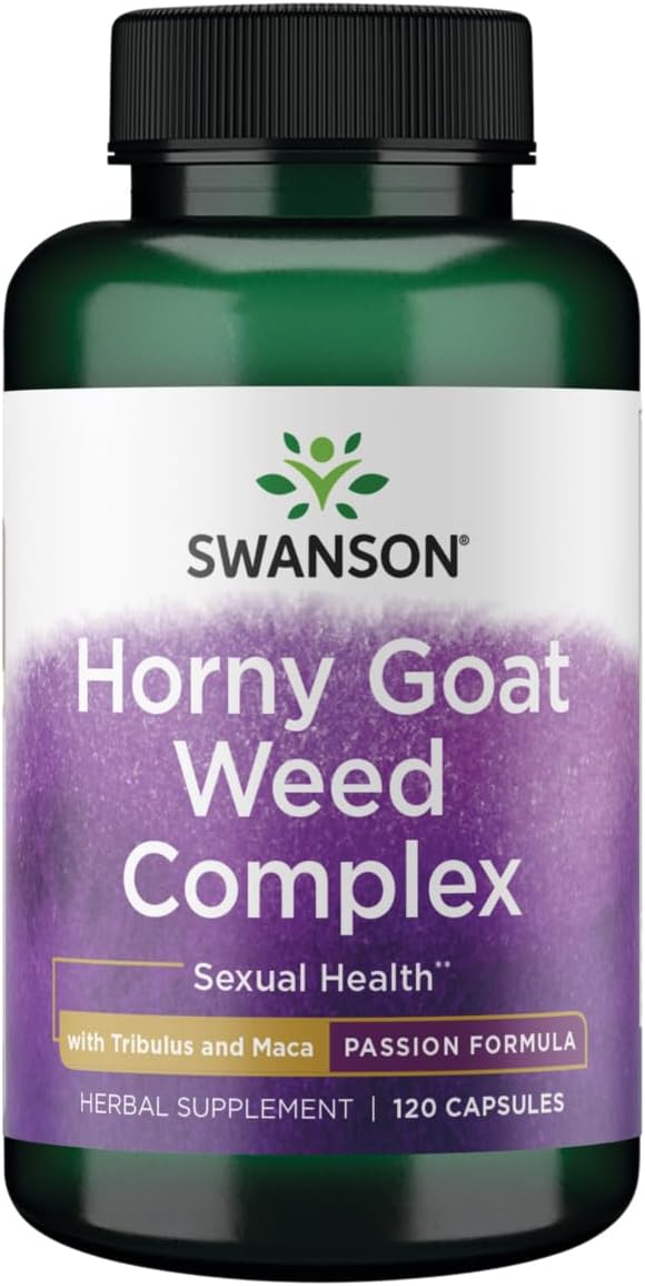 Swanson Horny Goat Weed Complex - 120 Capsules for Enhanced Performance and Vitality