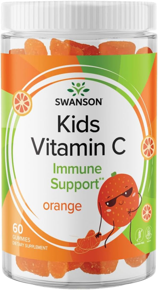 Swanson Kids Orange Flavored Vitamin C Gummies - 60 Gummies - Immune Support for Children