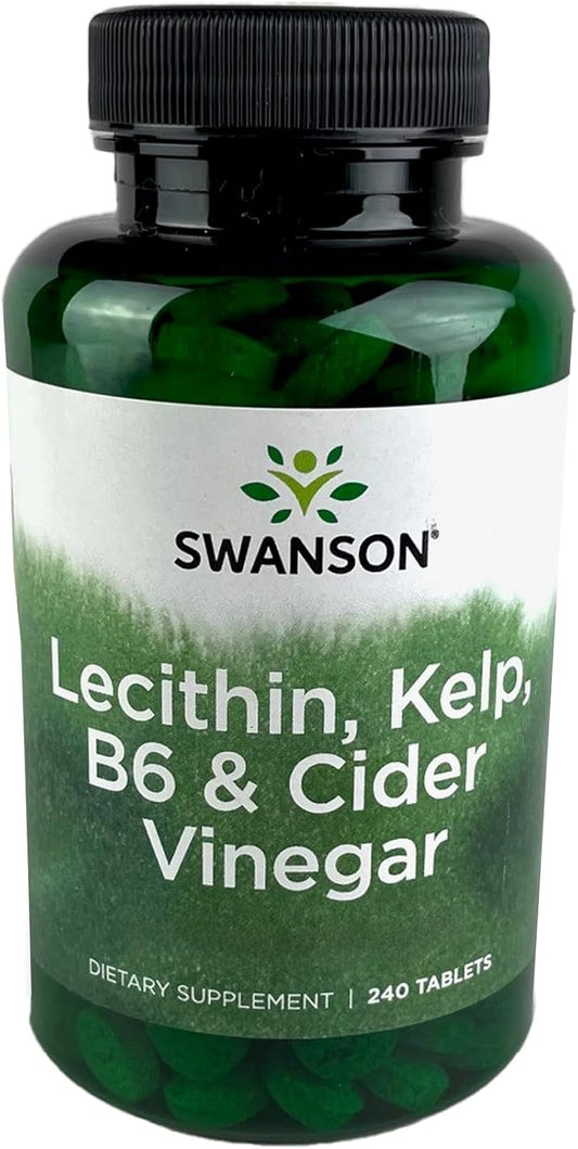Swanson Lecithin Kelp B-6 & Cider Vinegar Tablets - 240 Count Bottle