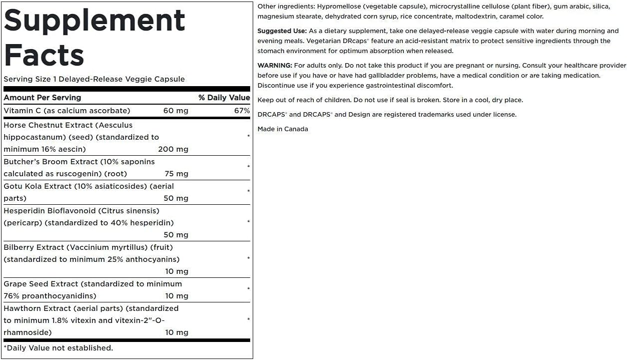 Swanson Leg Vein Essentials Delayed Release Capsules - 60 Count