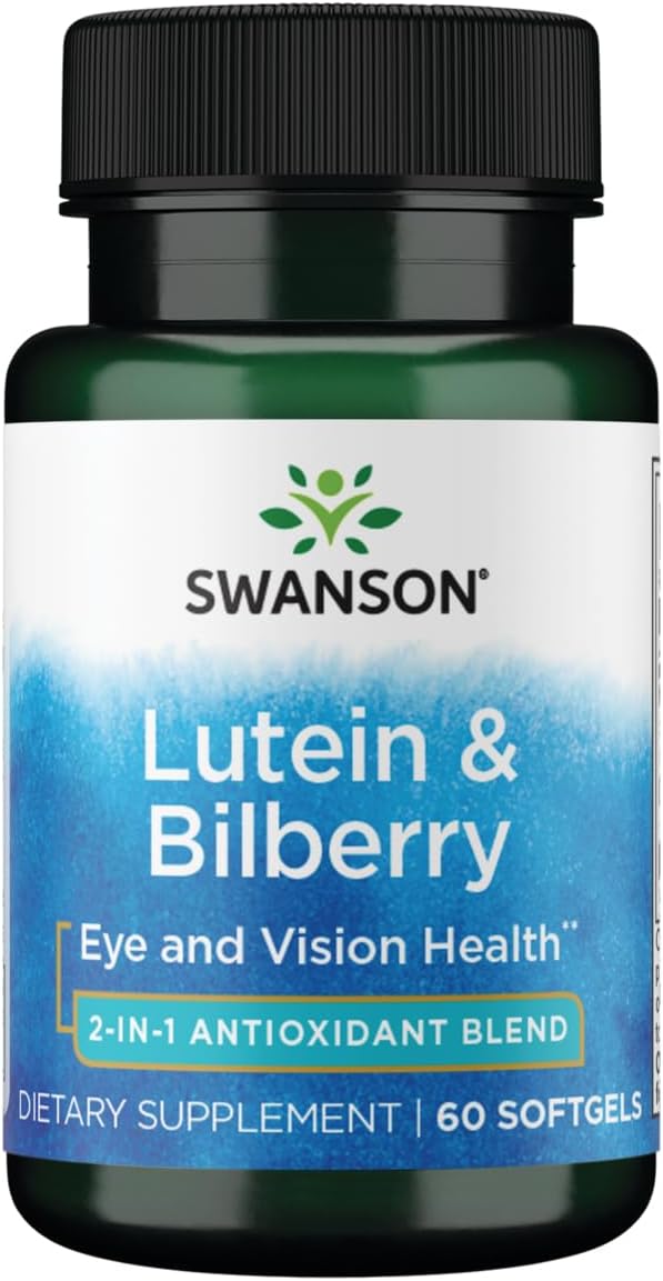 Swanson Lutein & Bilberry Supplement - 60 Softgels, Standardized Formula for Eye Health