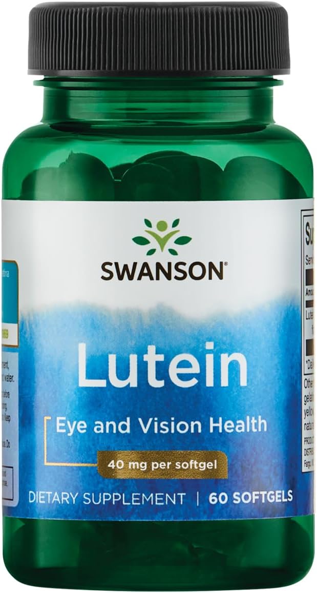 Swanson Lutein Eye Health Supplement 40 mg Softgels - Supports Vision, Retina, and Macula Health - 60 Count