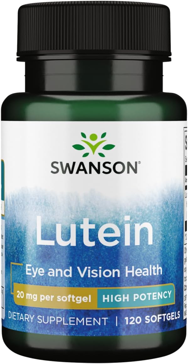 Swanson Lutein Supplement 20mg - 120 Softgels for Eye Health and Vision Support