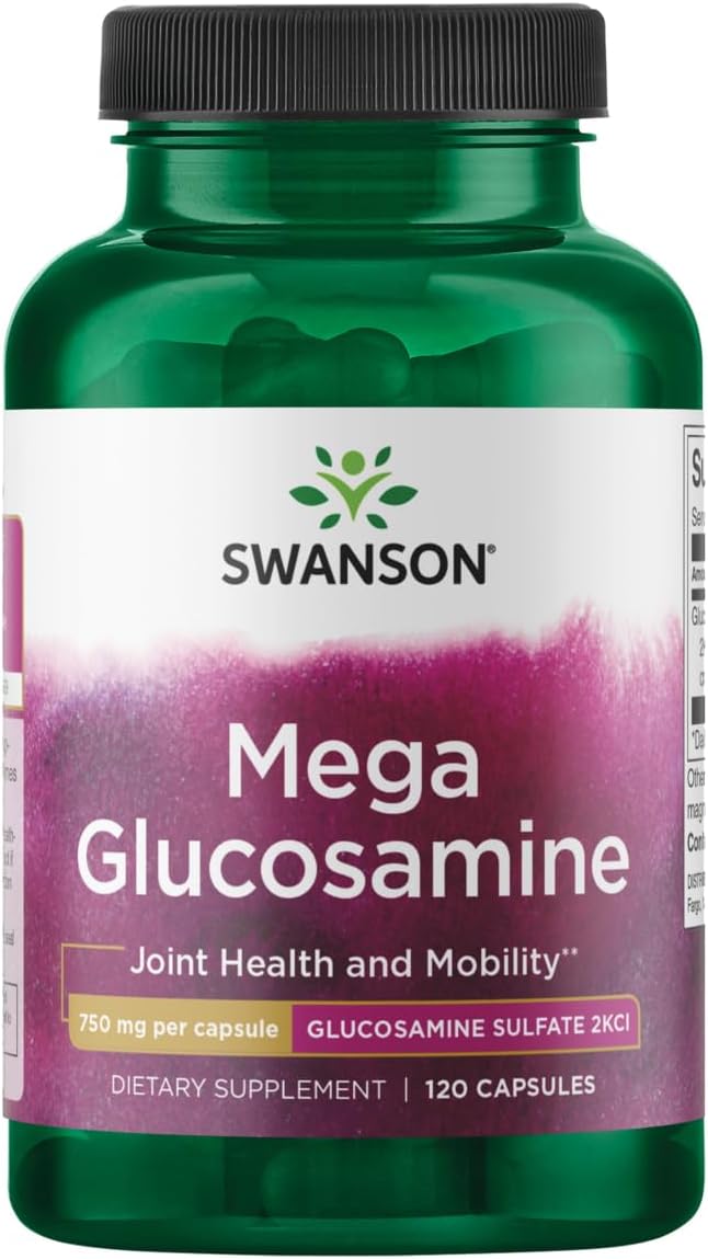 Swanson Mega Glucosamine Sulfate 2Kcl Capsules - 750mg, 120 Count