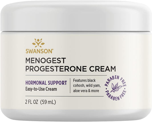 Swanson Menogest Progesterone Cream - 2 fl oz (59 ml) - Hormone Balance Support Cream