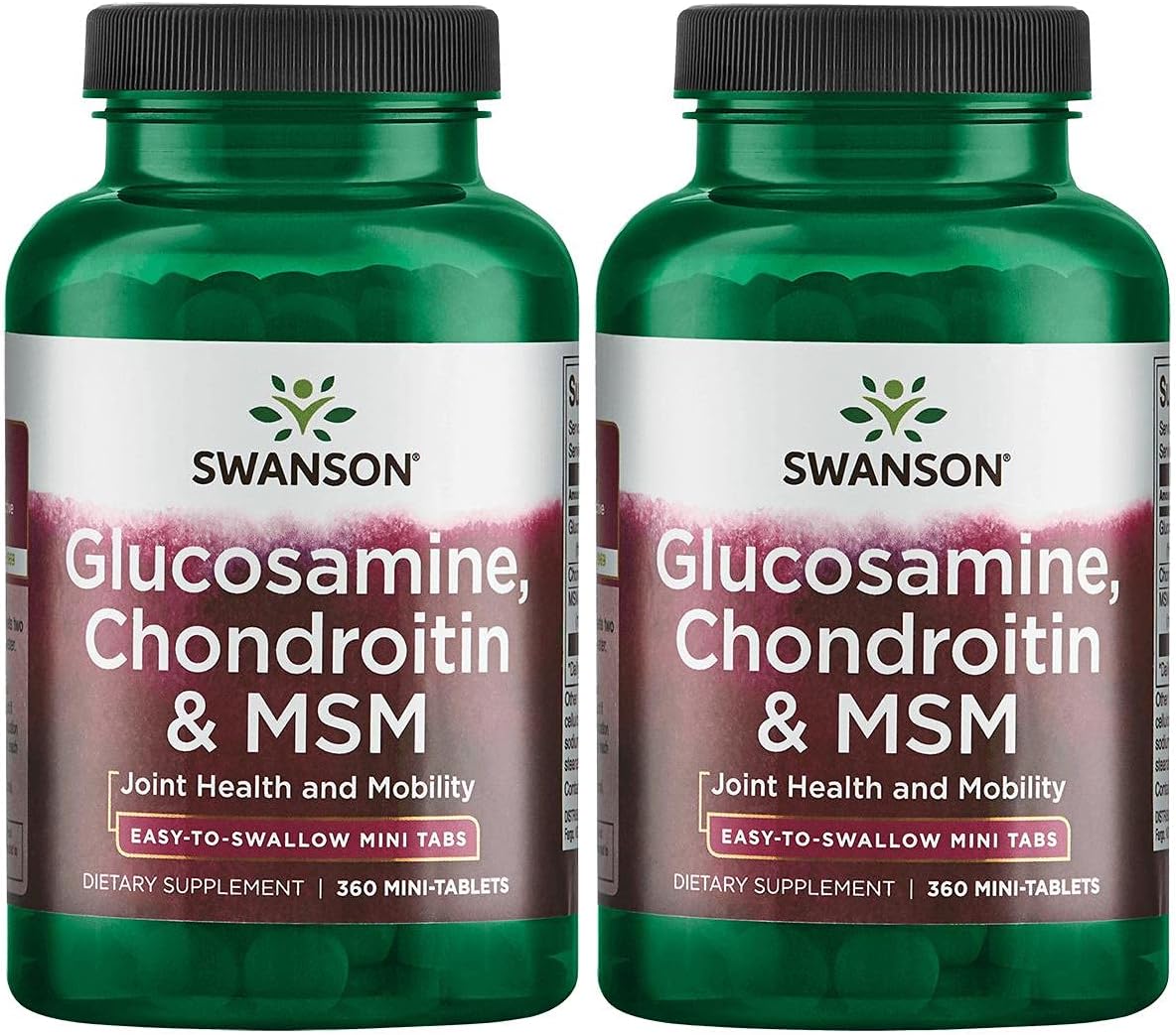 Swanson Mini-Tabs Glucosamine Chondroitin & MSM for Joint Health - 360 Tabs, 2 Pack