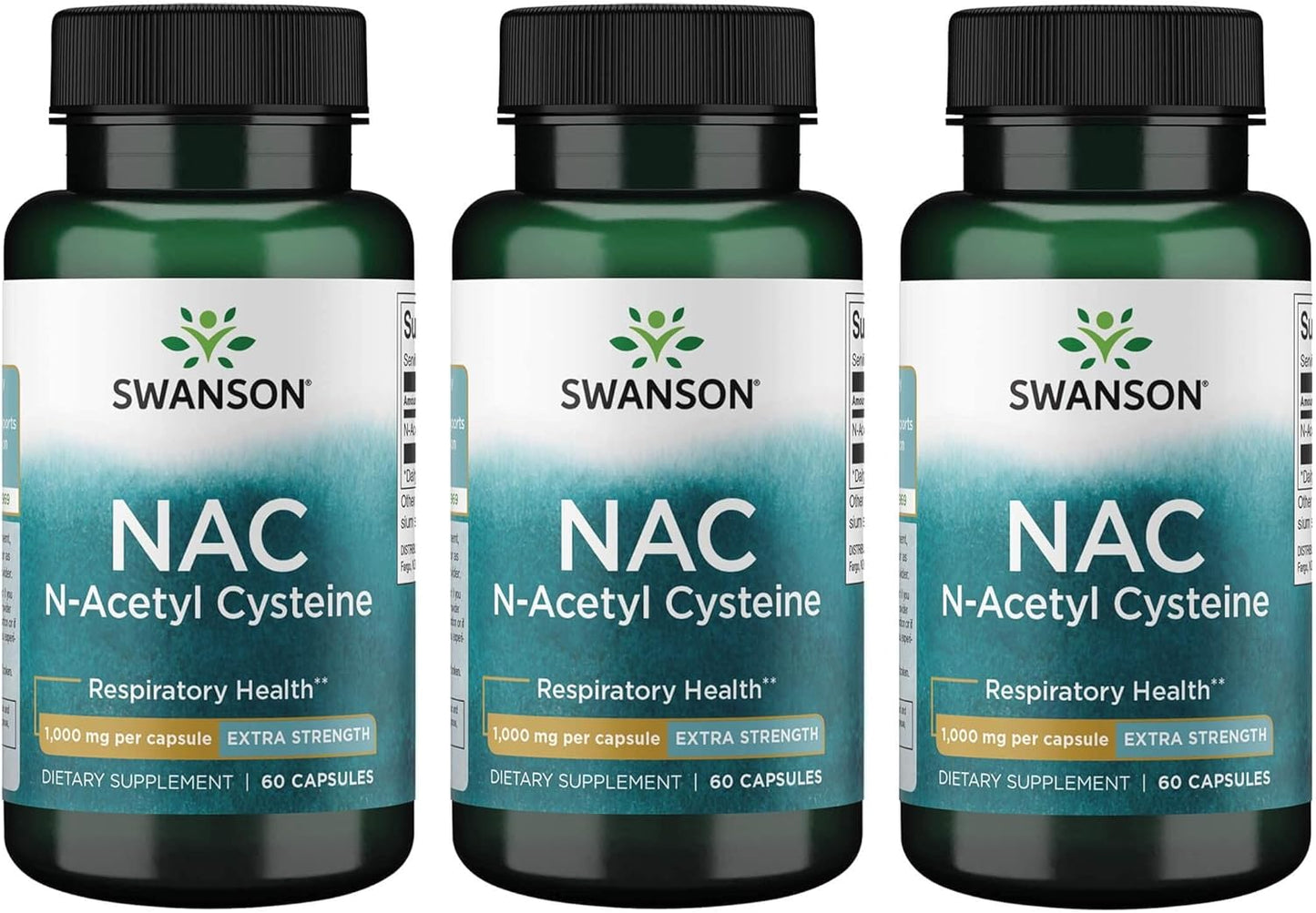 Swanson NAC N-Acetyl Cysteine Capsules - Antioxidant & Liver Support Supplement - 1000mg (180 Capsules)