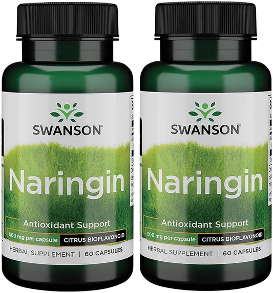 Swanson Naringin 500mg Capsules - 2 Pack, Total 60 Capsules