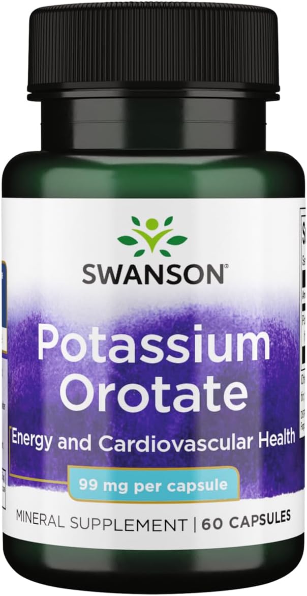 Swanson Potassium Orotate Capsules - 99mg, 60 Count - Essential Mineral Supplement