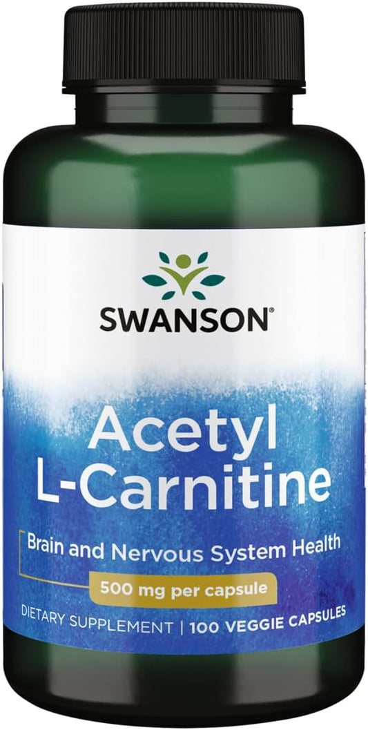 Swanson Premium Acetyl L-Carnitine 500 mg 100 Capsules Dietary Supplement