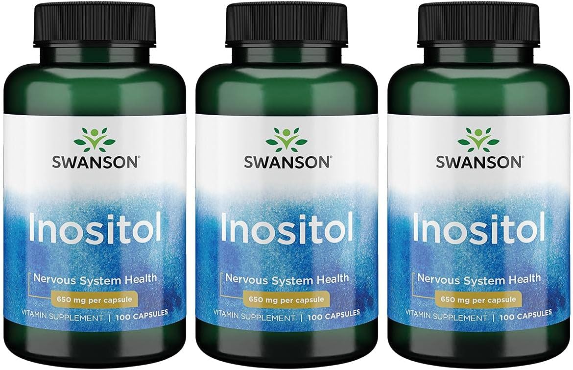 Swanson Premium Brand Inositol 650mg Capsules - 300 Count - Pack of 3