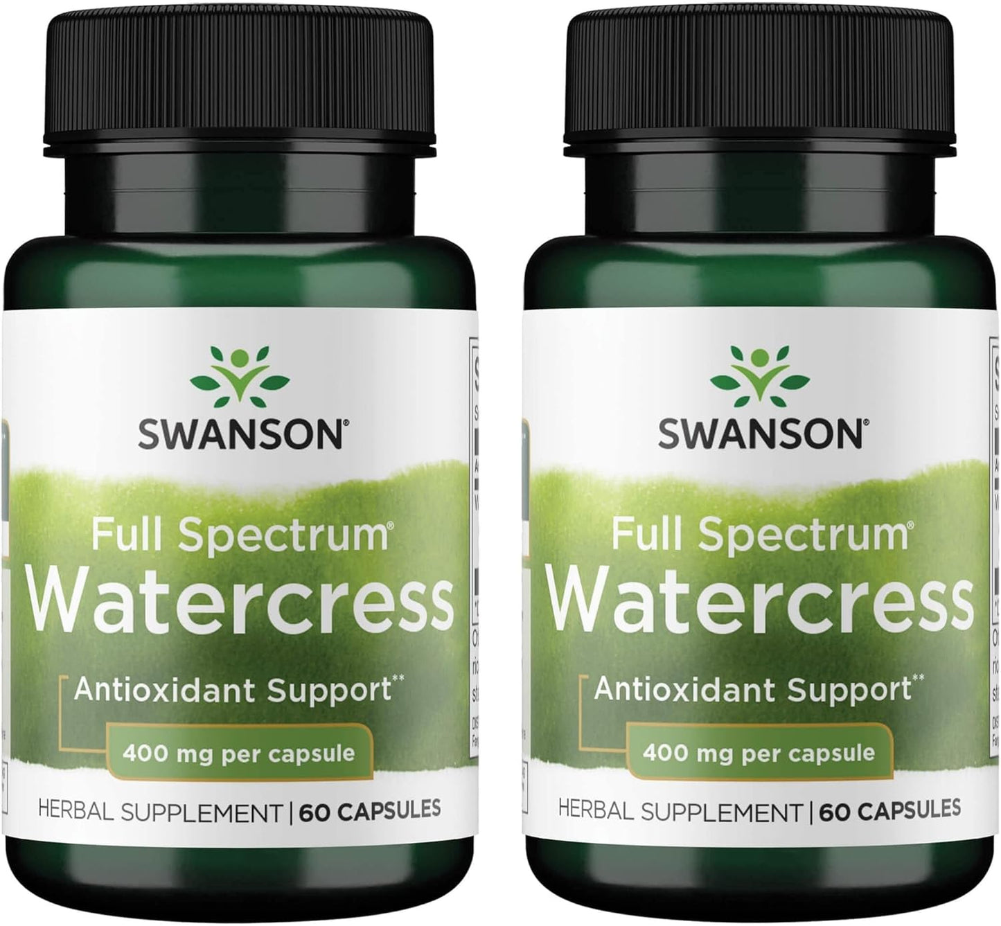Swanson Premium Brand Watercress Capsules - Full Spectrum, 400mg, 2 Pack, 60 Count
