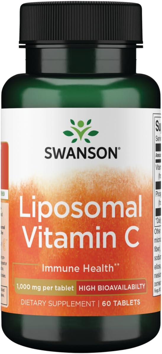 Swanson Premium Liposomal Vitamin C Tablets - 1,000 mg for High Bioavailability - 60 Count