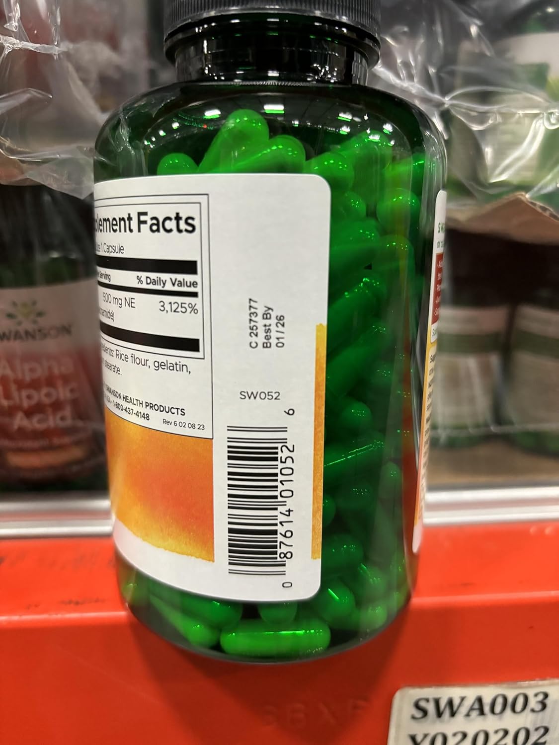 Swanson Premium Niacinamide 500 mg 250 Capsules - Pack of 2