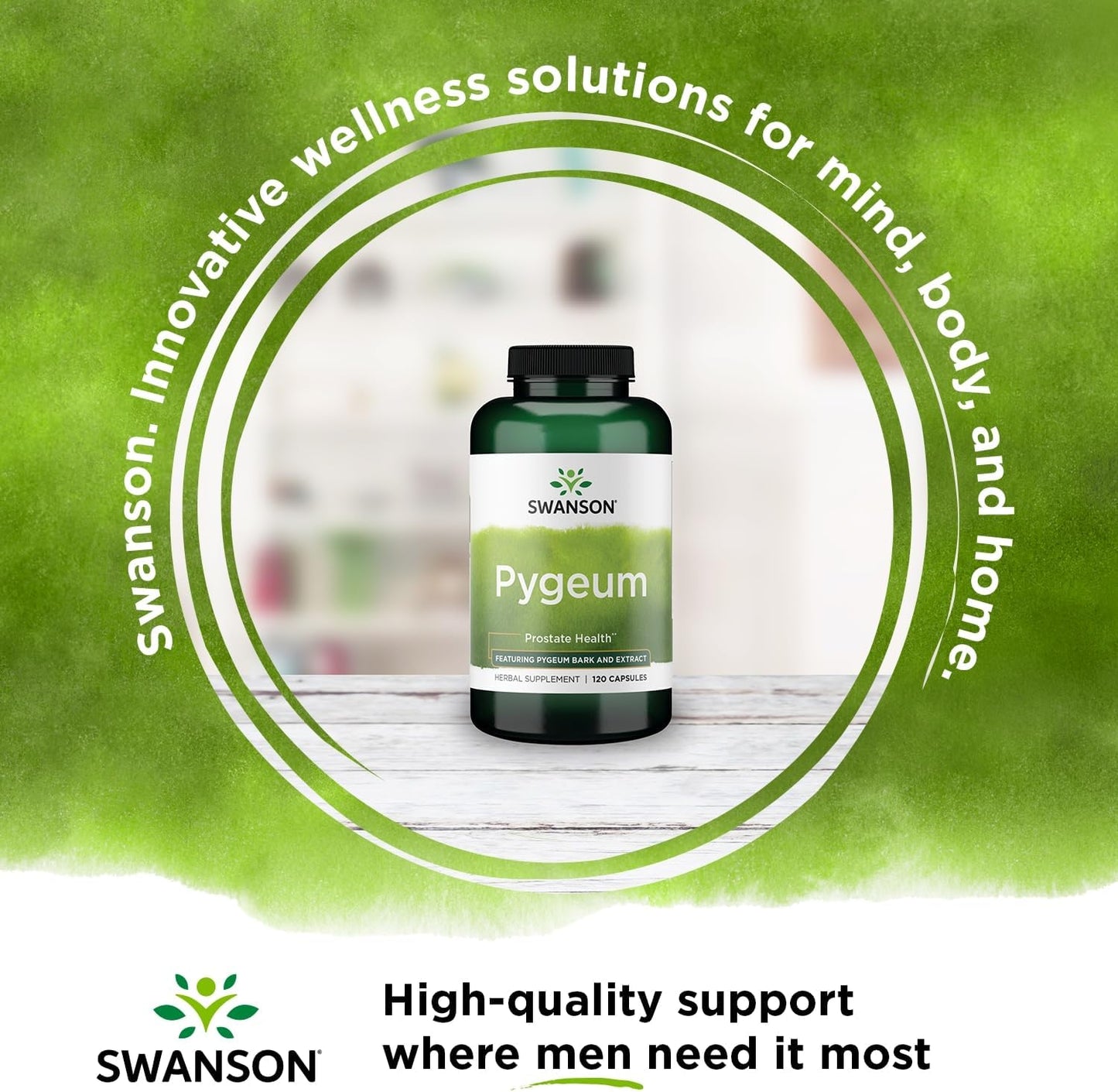 Swanson Pygeum Herbal Supplement 400mg - 120 Capsules for Prostate Health - Urinary Tract Support - 2 Pack