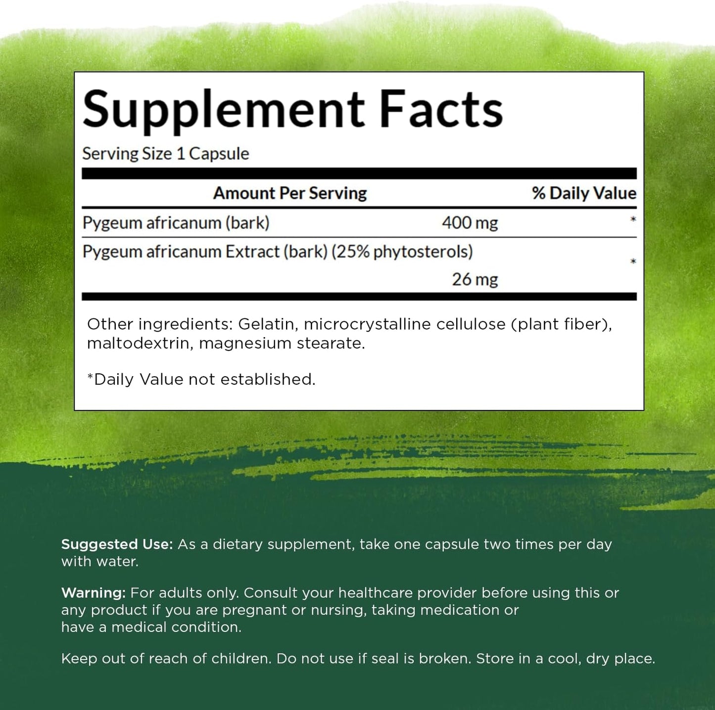 Swanson Pygeum Herbal Supplement 400mg - 120 Capsules for Prostate Health - Urinary Tract Support - 2 Pack