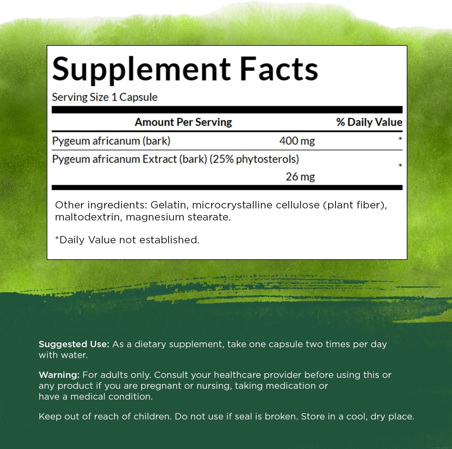 Swanson Pygeum Herbal Supplement 400mg - 120 Capsules for Prostate Health - Urinary Tract Support - 2 Pack