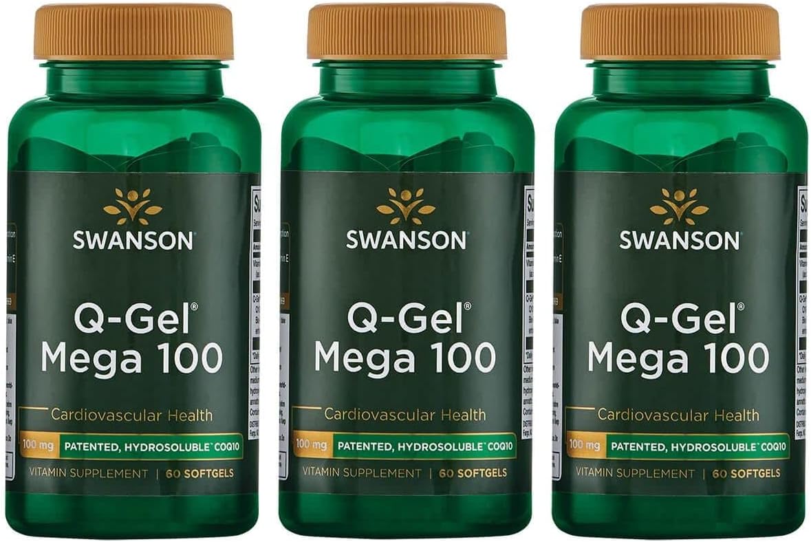 Swanson Q-Gel Mega 100 - 100mg, 60 Softgels (Pack of 3)