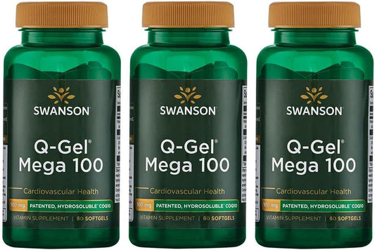 Swanson Q-Gel Mega 100 - 100mg, 60 Softgels (Pack of 3)