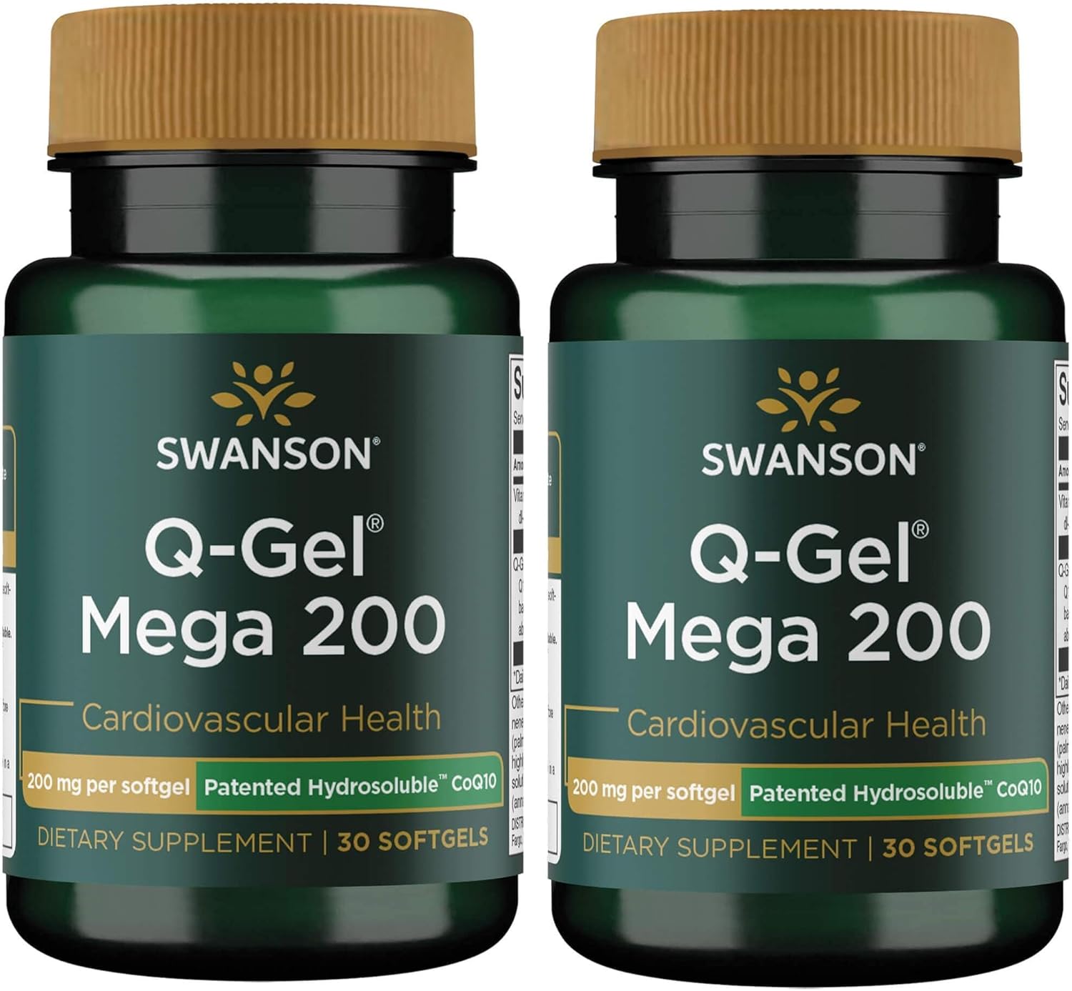 Swanson Q-Gel Mega 200 - 200mg Softgels, 30 Count (Pack of 2)
