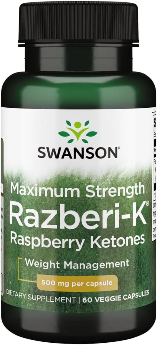 Swanson Razberi-K 500mg Maximum Strength 60 Vegetarian Capsules