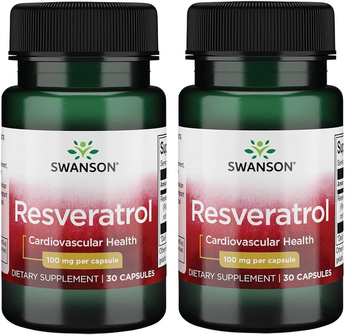 Swanson Resveratrol 100mg Capsules - Pack of 60 - Antioxidant Supplement for Heart Health and Longevity