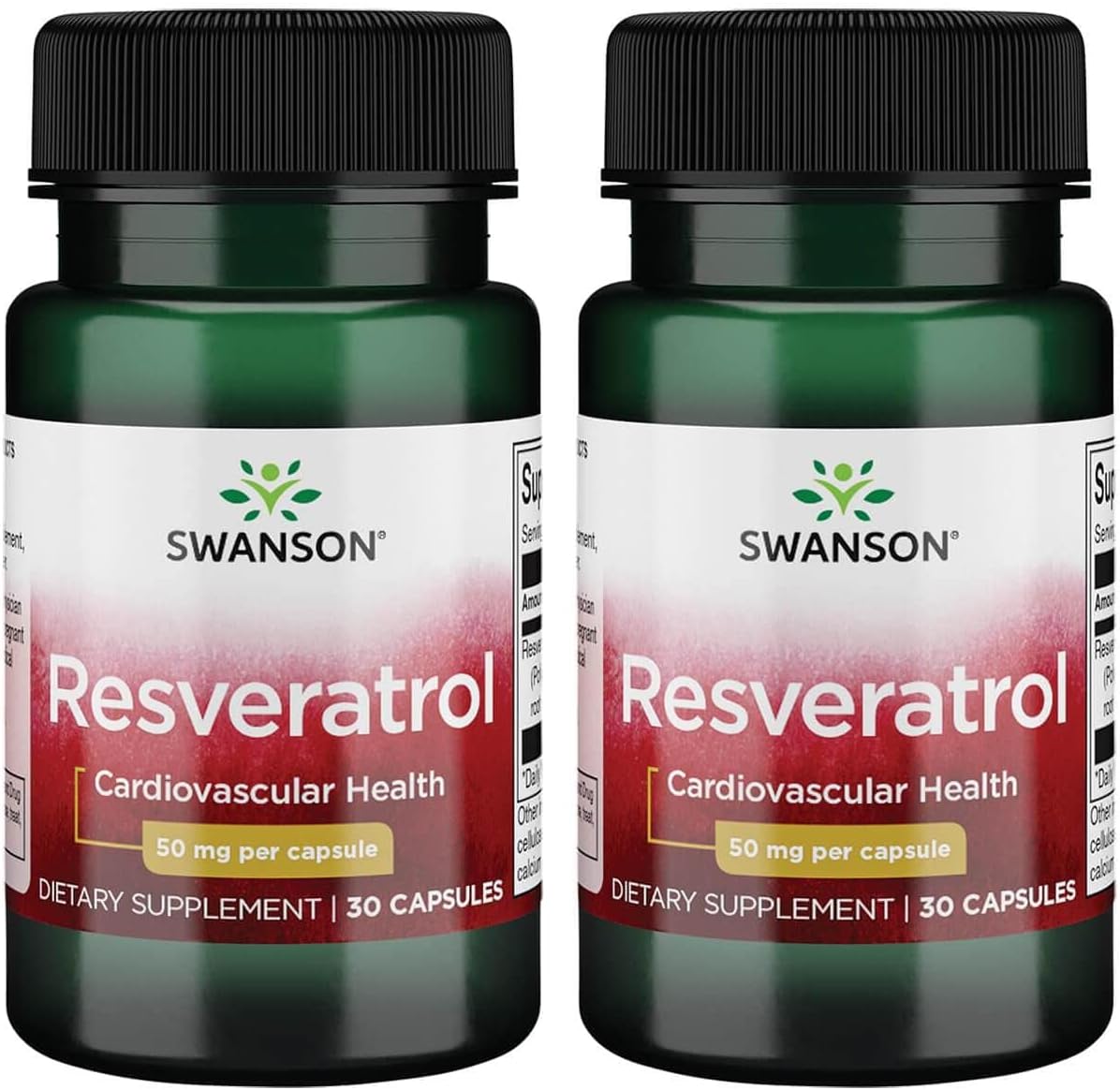 Swanson Resveratrol 50mg Capsules - Pack of 60 - High Potency Antioxidant Supplement