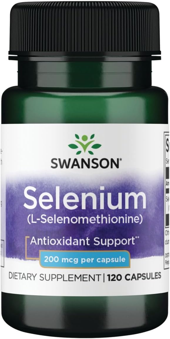Swanson Selenium Supplement 200 mcg - 120 Capsules for Immune Support