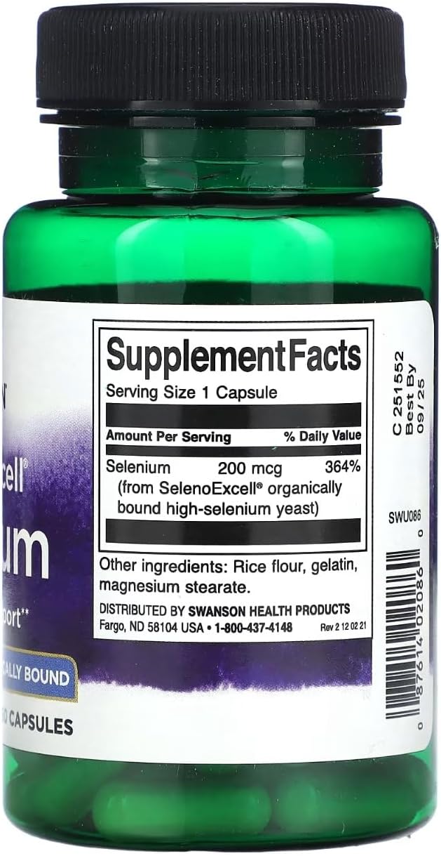 Swanson Selenoexcell Selenium 200 mcg Capsules - 60 Count