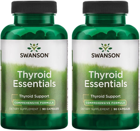 Swanson Thyroid Essentials 180 Capsules - 2 Bottles for Thyroid Support Supplement