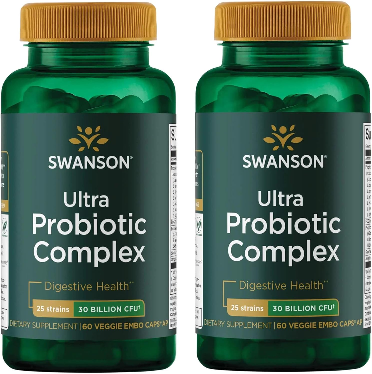 Swanson Ultra Probiotic Complex - 30 Billion CFU, 60 Veg Capsules (Pack of 2)