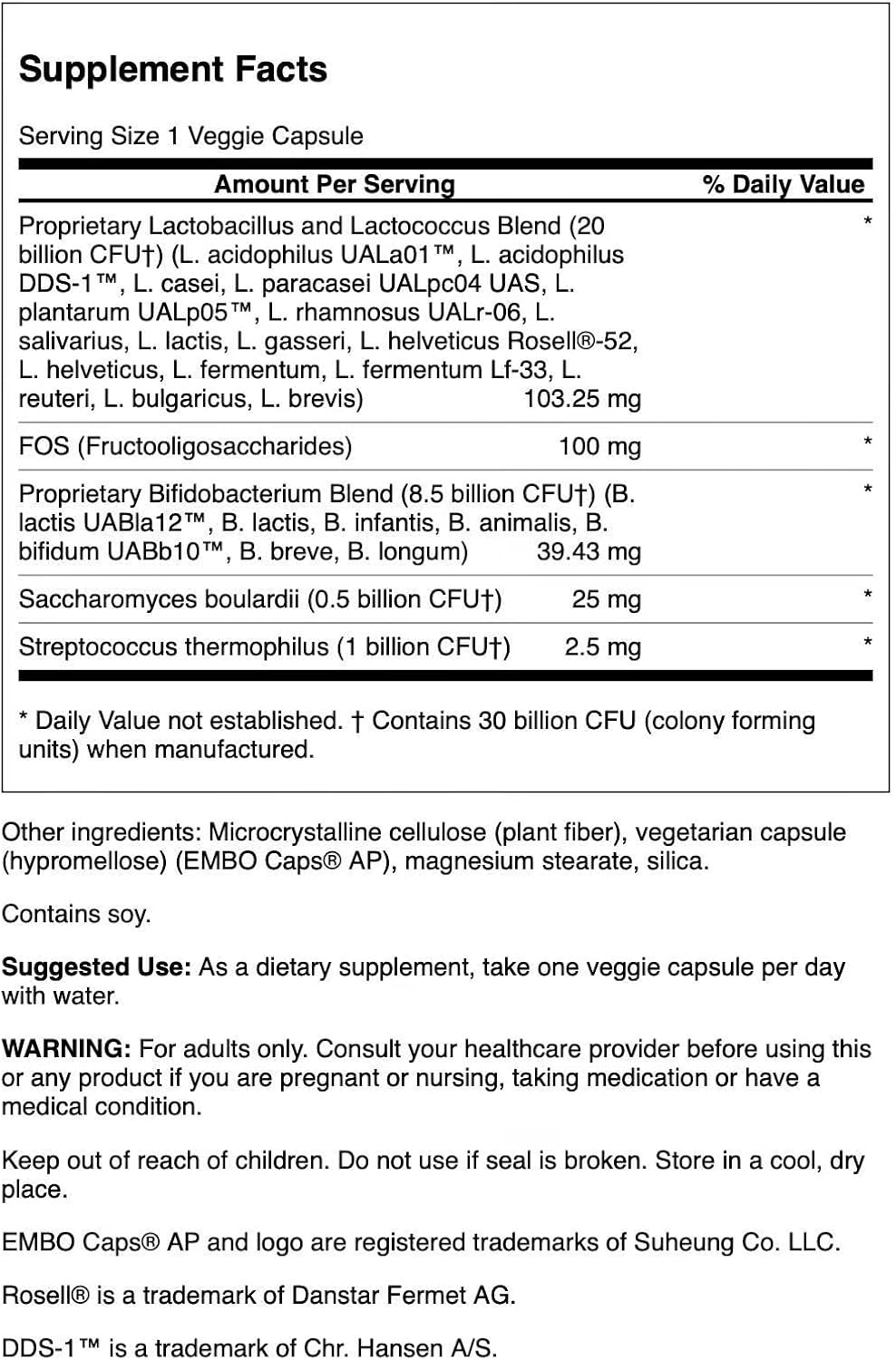 Swanson Ultra Probiotic Complex - 30 Billion CFU, 60 Veg Capsules (Pack of 2)