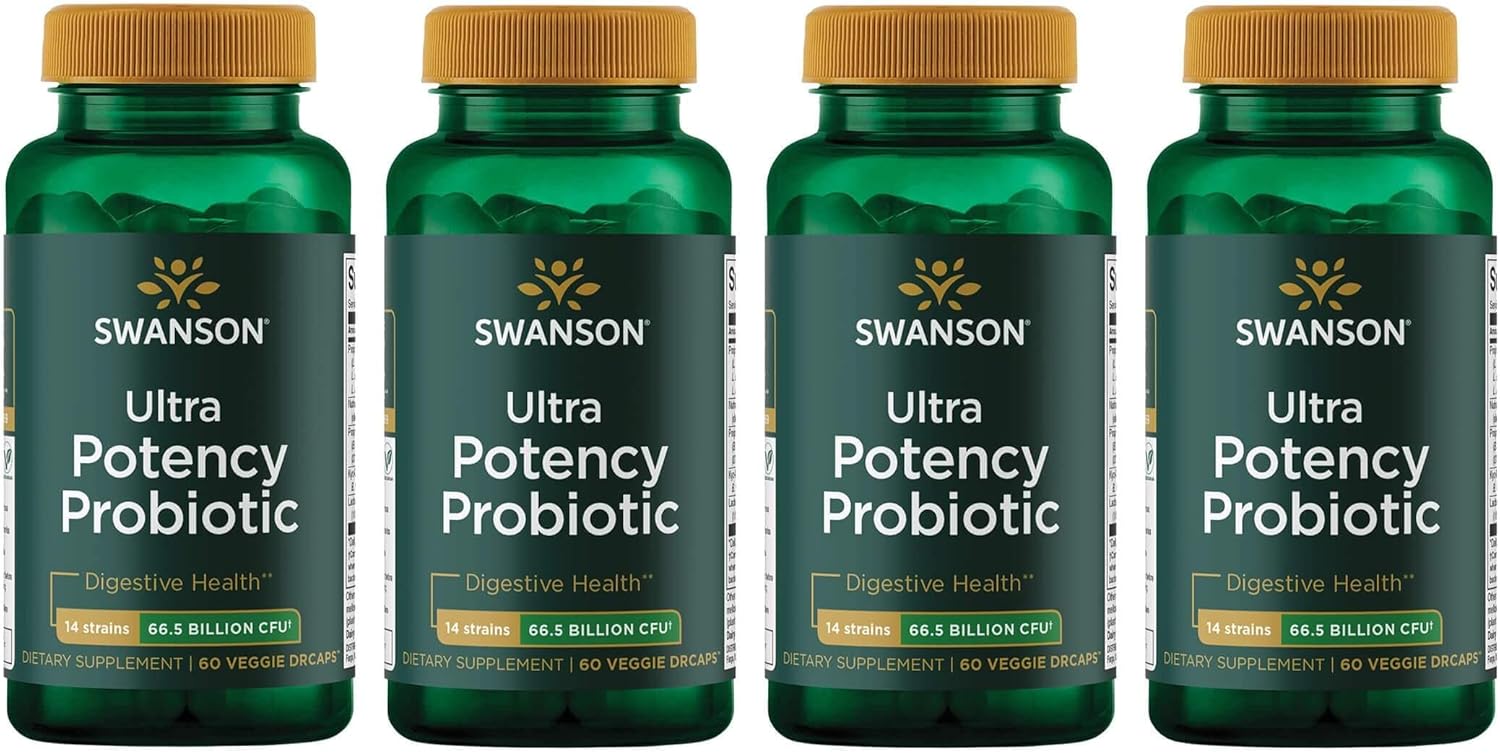 Swanson Ultra Probiotic with 66 Billion CFU for Digestive & Immune Health - 240 Veggie Capsules