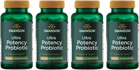 Swanson Ultra Probiotic with 66 Billion CFU for Digestive & Immune Health - 240 Veggie Capsules