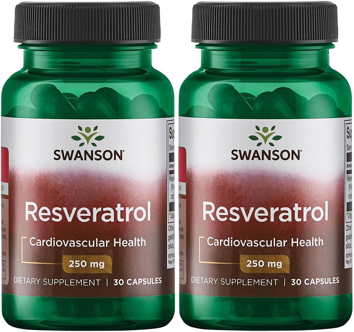 Swanson Ultra Resveratrol 250mg - High Potency Supplement 60 Capsules - Twin Pack