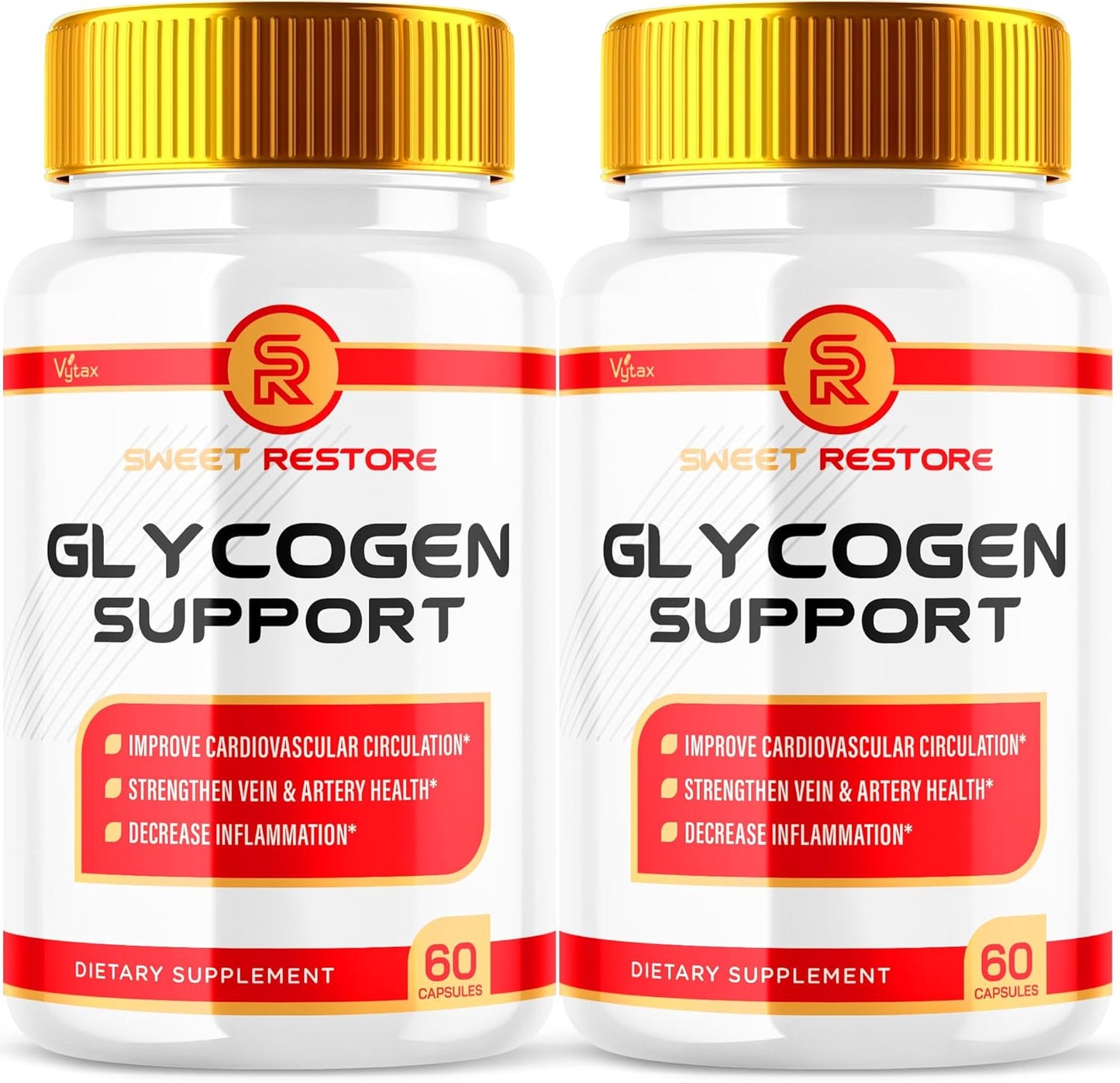 SweetRestore Glycogen Support Capsules - 2 Pack of Advanced Maximum Strength Pills for Natural Blood Support - Daily Supplement (120 Capsules)