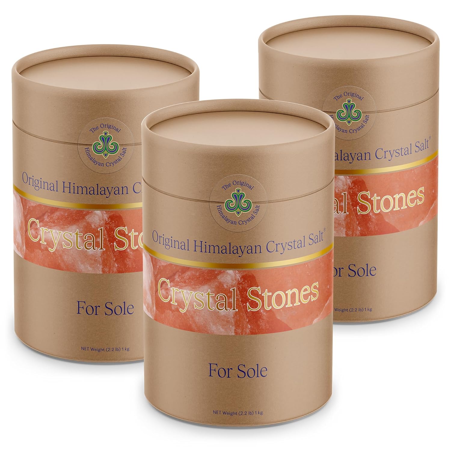 Symphony Natural Health Himalayan Crystal Salt Stones for Sole - Boost Hydration, Energy, and Cellular Communication with 84 Trace Minerals - 3 Pack